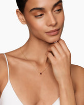 Micro Chatelaine® Pendant Necklace in 18K Yellow Gold with Garnet, 5mm